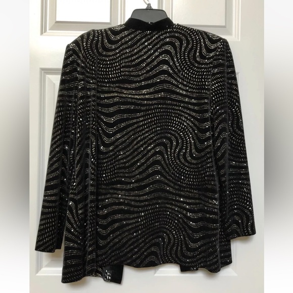 R&M RICHARDS BY KERAN KWONG JACKET WITH TANK FAUX EVENING 16 P VELVET BLACK Ps2 - Picture 4 of 7